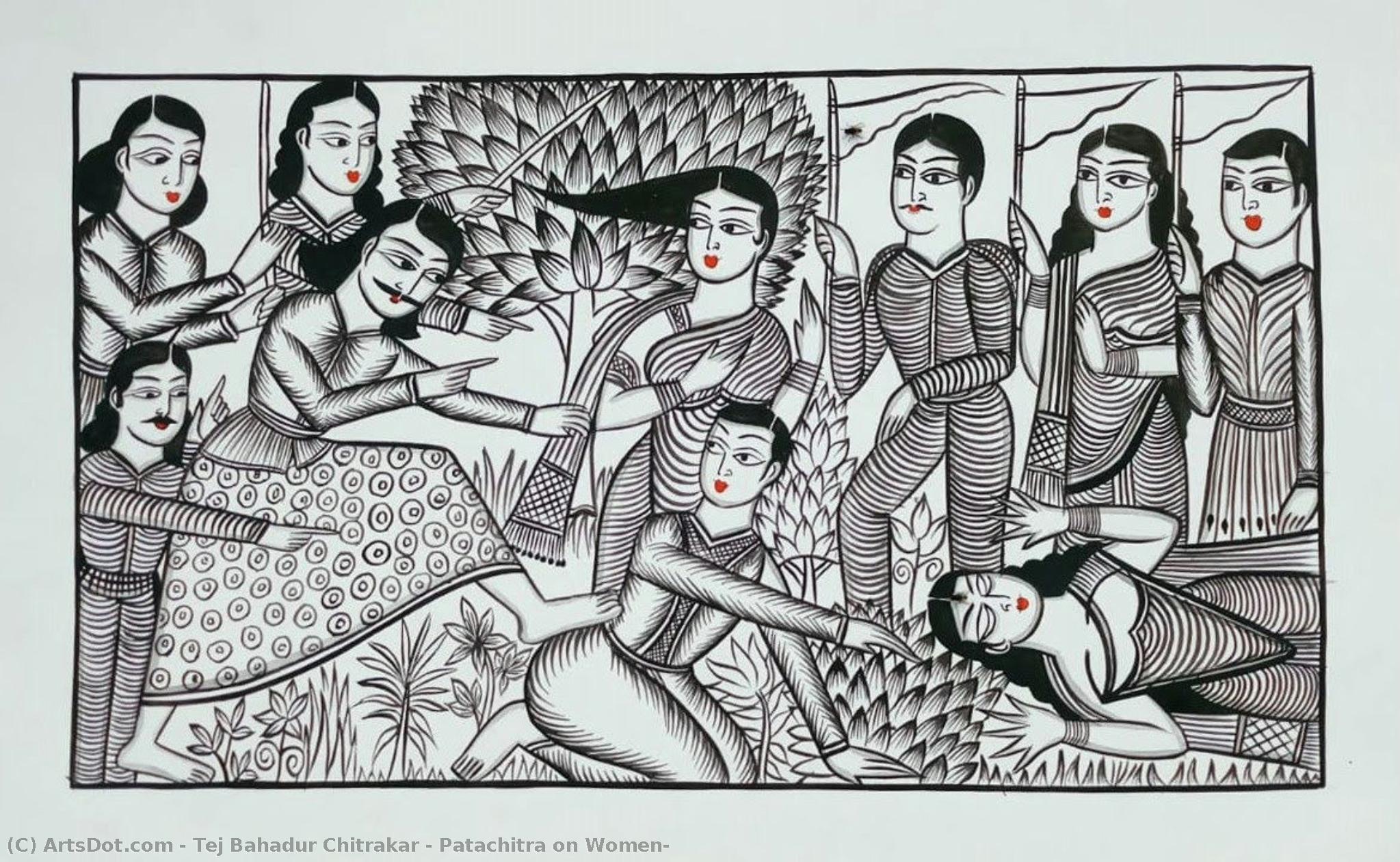 Patachitra On Women — Tej Bahadur Chitrakar