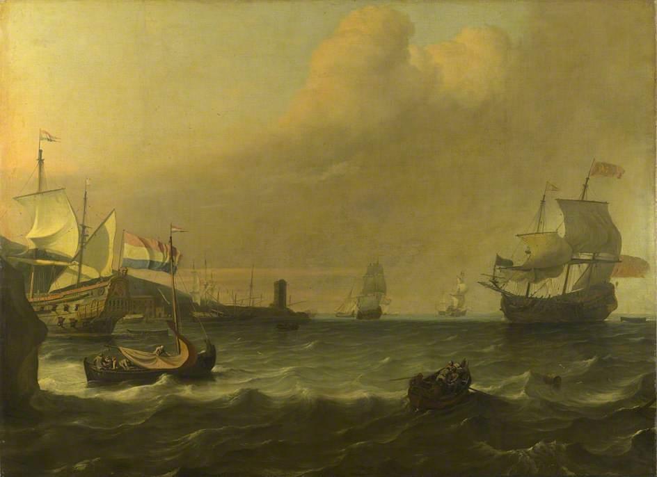 Dutch Men Of War Entering A Mediterranean Port — Ludolf Backhuysen I