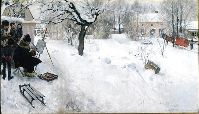 Friluftsmålaren. Vintermotiv Från Åsögatan — Carl Larsson
