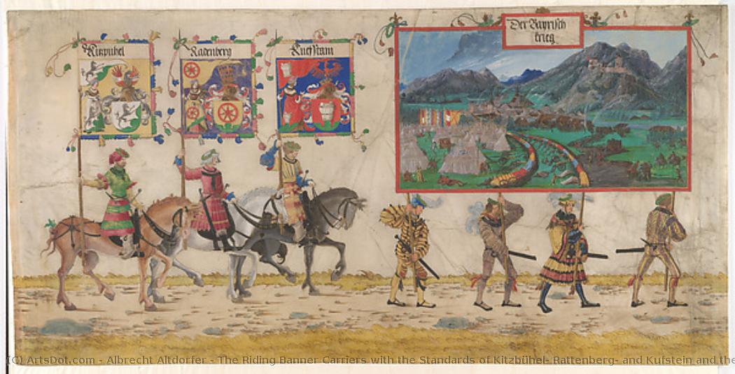 The Riding Banner Carriers With The Standards Of Kitzbühel, Rattenberg, And Kufstein And The Bavarian War, From The Triumphal Procession Of Maximilian I — Albrecht Altdorfer