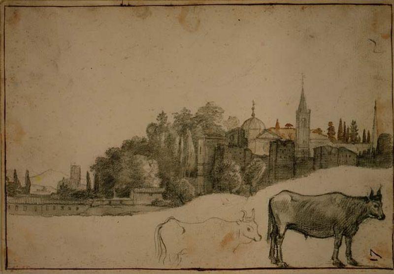 View Outside The Piazza Del Popolo — Claude Lorrain (claude Gellée)