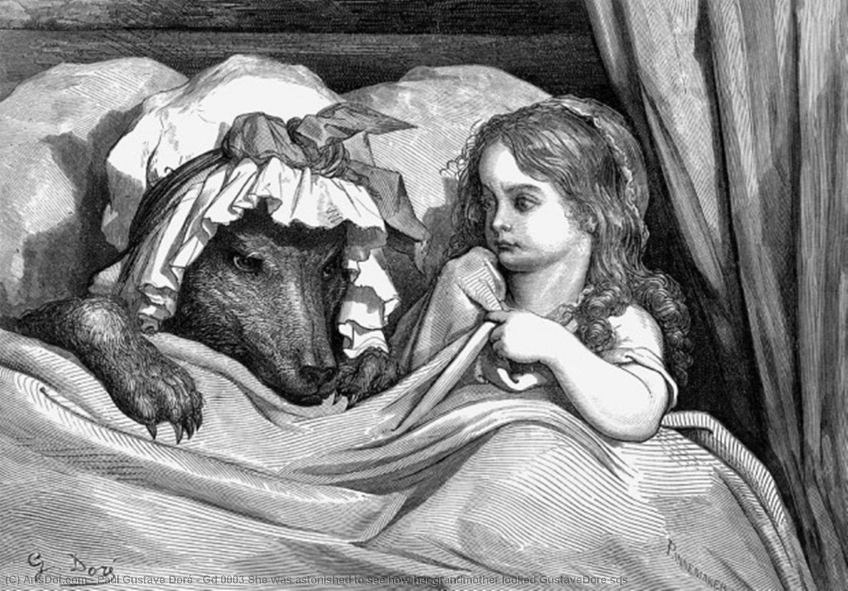 Gd 0003 She Was Astonished To See How Her Grandmother Looked Gustavedore Sqs — Paul Gustave Doré