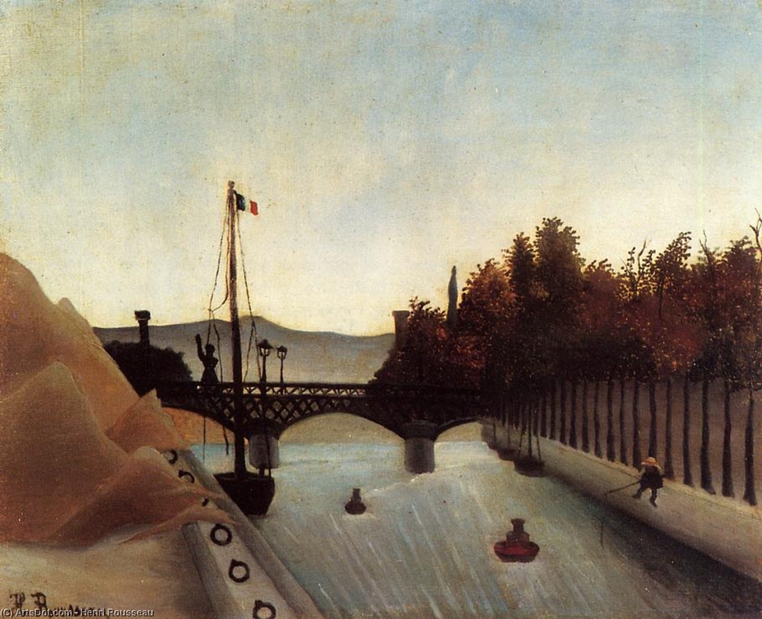 Footbridge At Passy — Henri Julien Félix Rousseau (le Douanier)