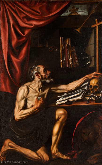 St Jerome Doing Penance In His Study — Luis Tristán De Escamilla