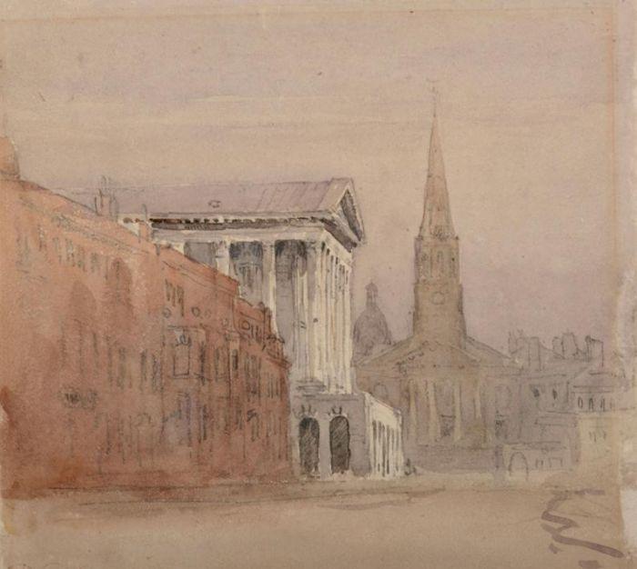 Birmingham Town Hall And Christ Church — David Cox
