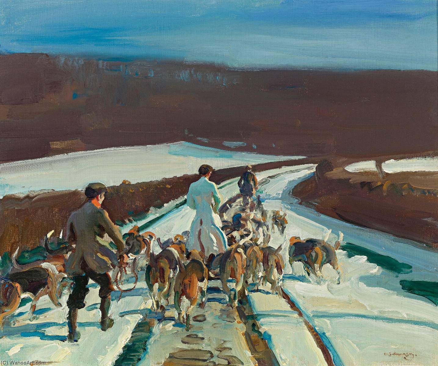 The Young Entry, Un Camino Nevado, Woolsthorpe — Sir Alfred James Munnings