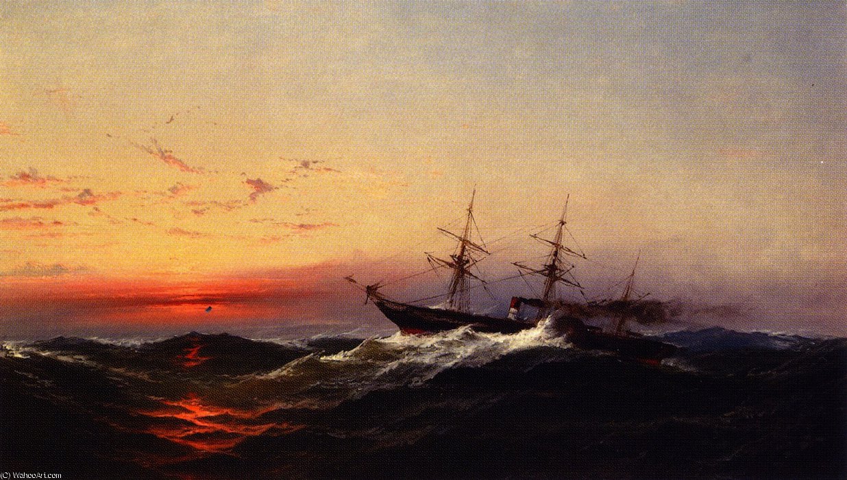Sunset On A Rough Sea — James Hamilton