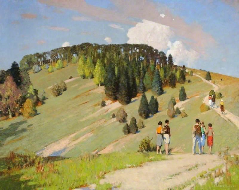 Hikers At Goodwood Downs, West Sussex — George Henry