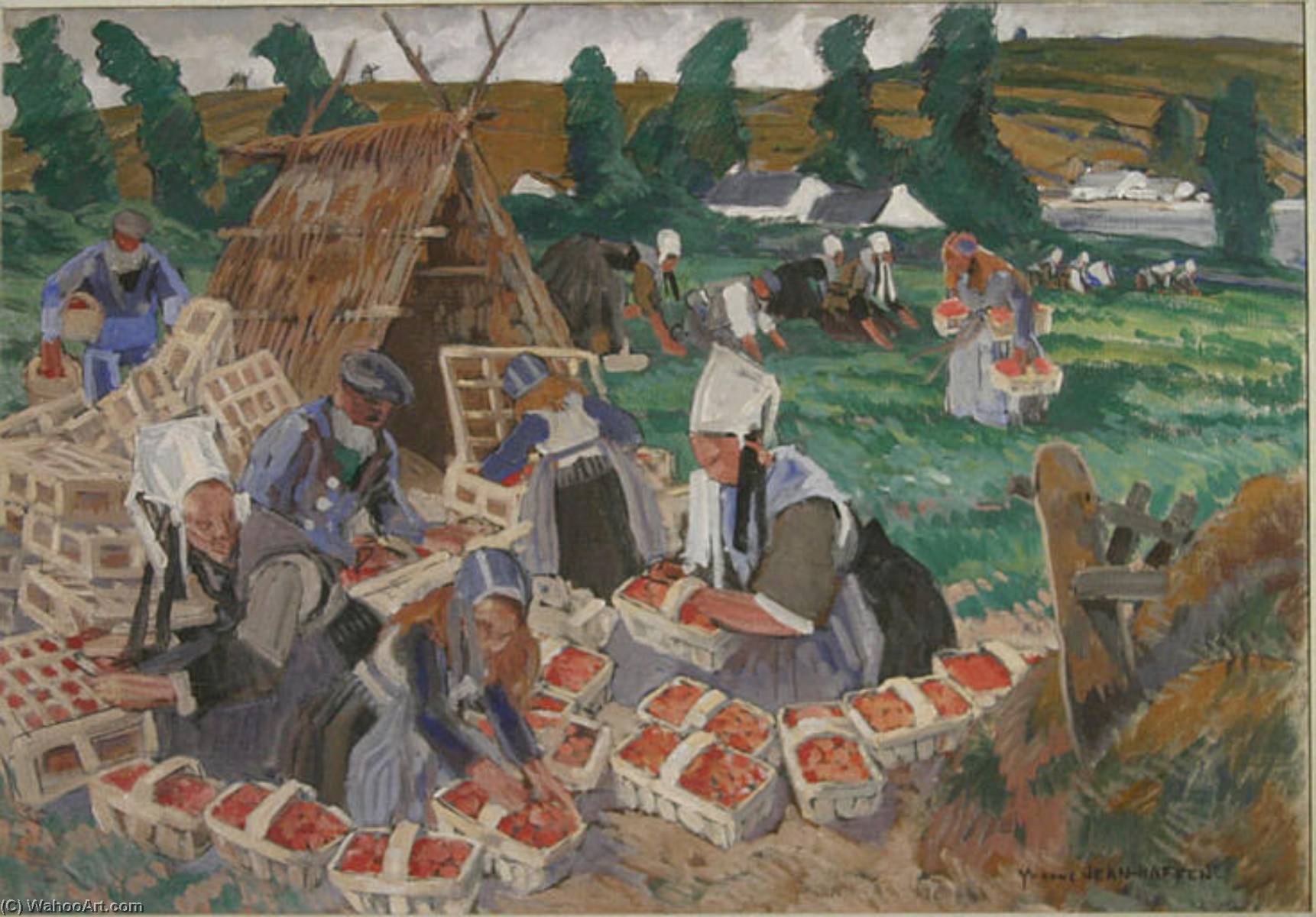 Récolte Des Fraises À Plougastel — Yvonne Jean Haffen
