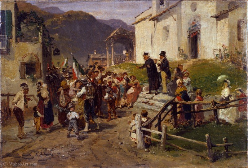 The Volunteers Bid Farewell — Girolamo Induno