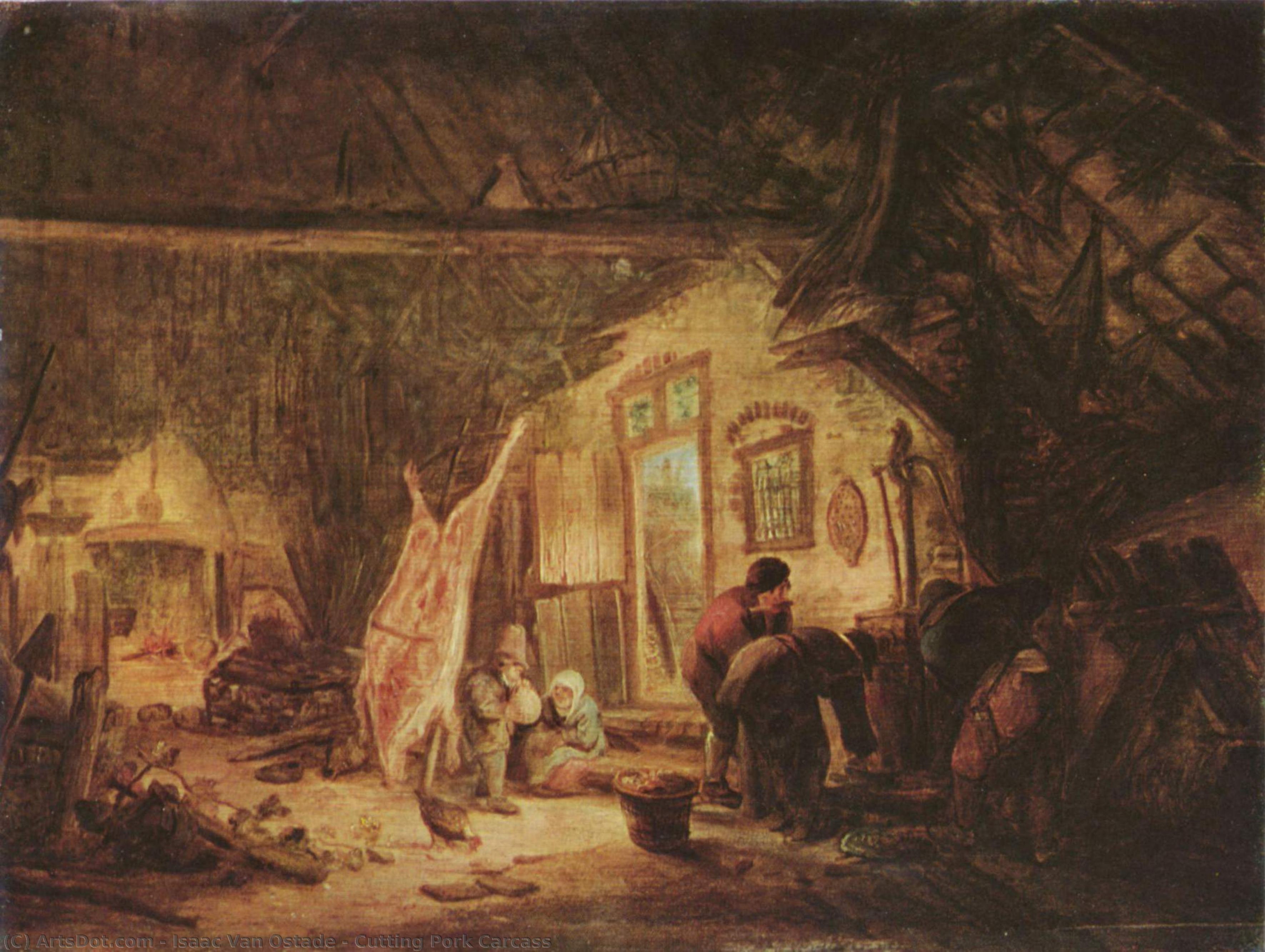 Cutting Pork Carcass — Isaac Van Ostade