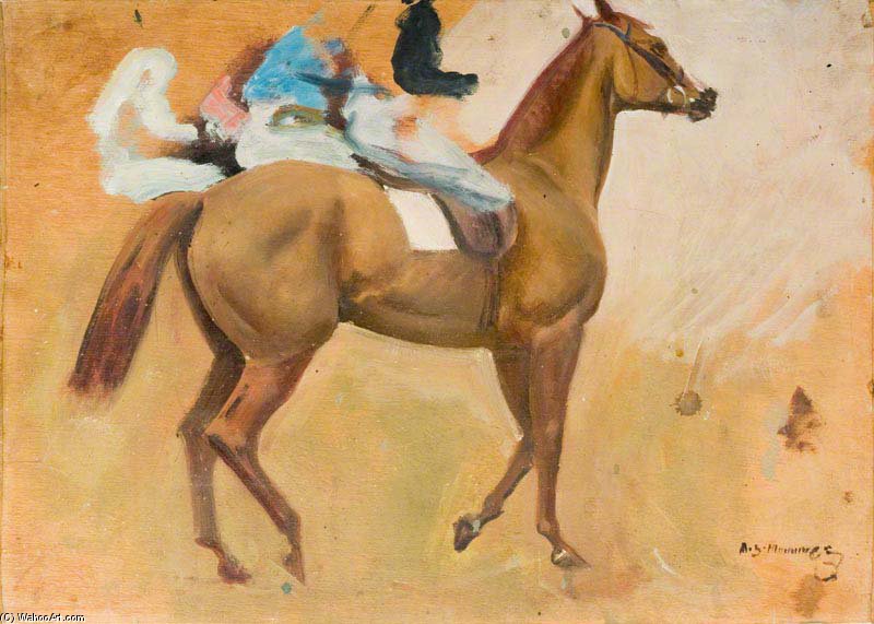 A Chestnut With Jockey Up — Алфред Џејмс Менингс