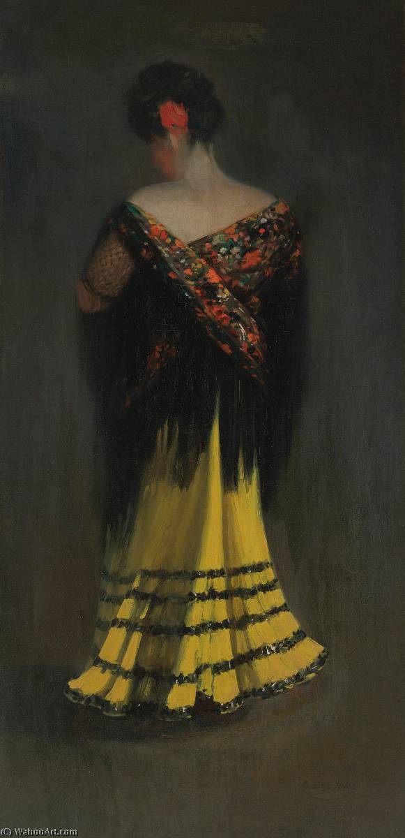 The Spanish Shawl Portrait Of Jeanne Frankenberg — George Benjamin Luks
