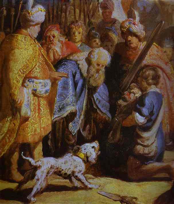 David Präsentiert Goliath Vor König Saul — Rembrandt Van Rijn