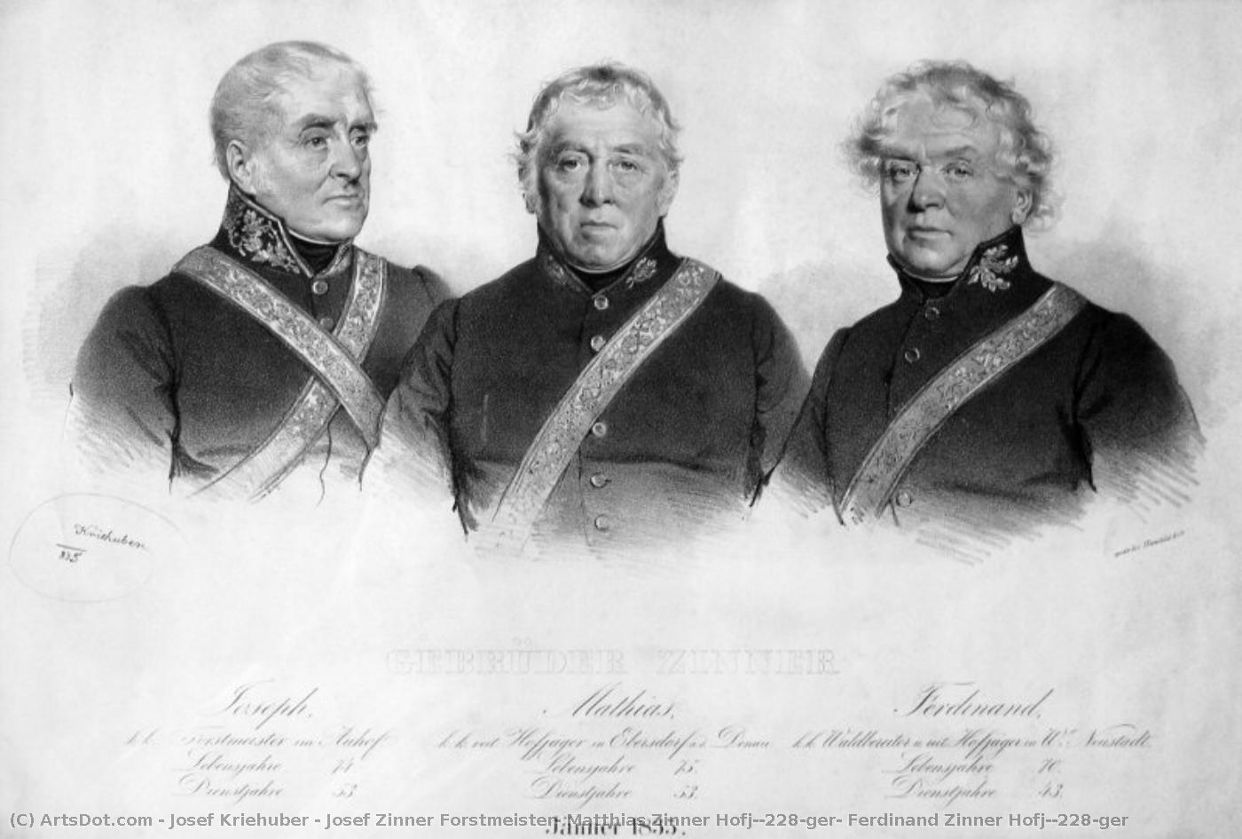 Josef Zinner Forstmeister, Matthias Zinner Hofjäger, Ferdinand Zinner Hofjäger — Josef Kriehuber