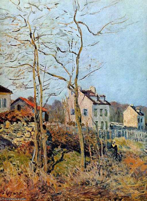 Village At The Edge Of The Forest Sun — Alfred Sisley