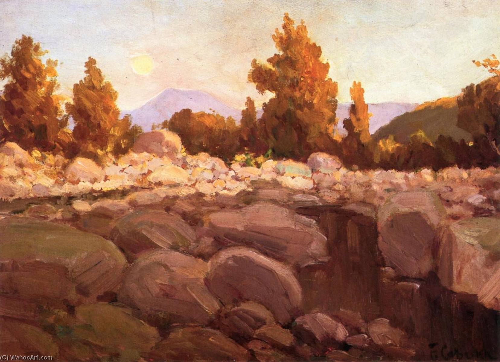 Moonrise At Sunset, Sespe Cañon — Frank Coburn