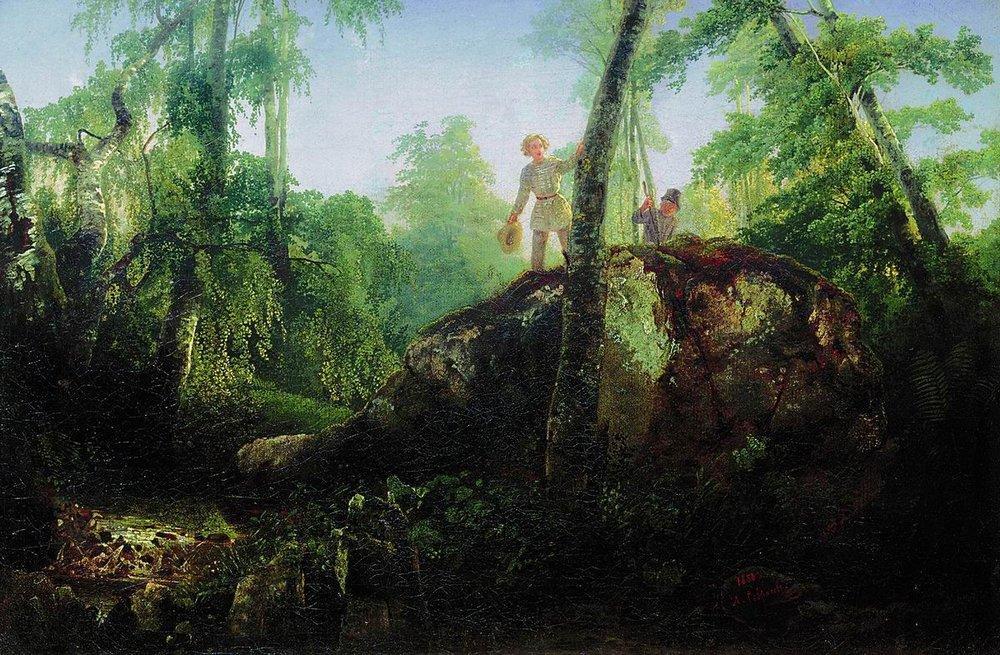 Stone In The Forest Near The Spill — Aleksey Savrasov