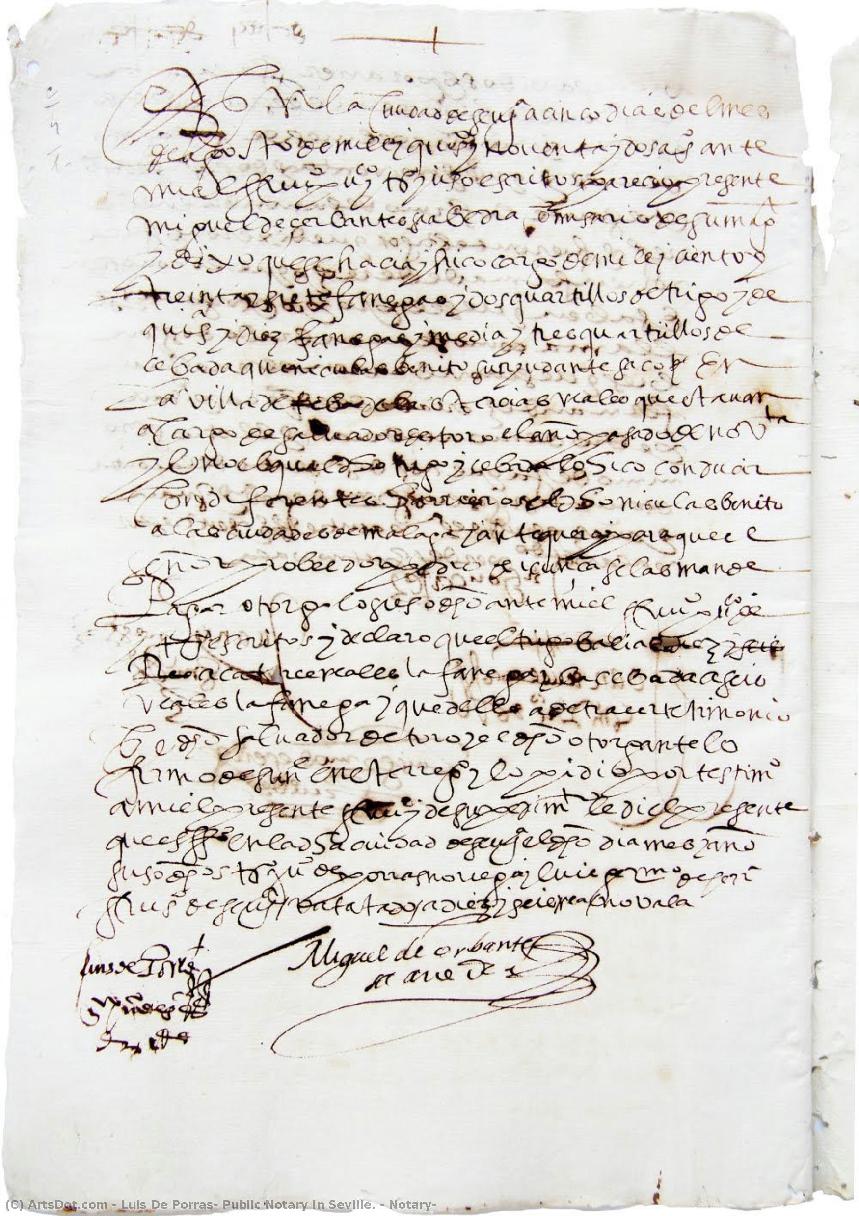 Notar — Luis De Porras, Public Notary In Seville.