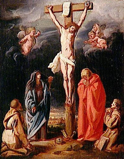 Le Calvaire Avec Saint François D'assise Et Saint Bernardin De Sienne (esquisse) — Gaspard De Crayer