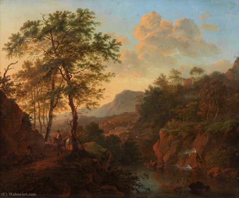 River Scene With Figures — Willem De Heusch