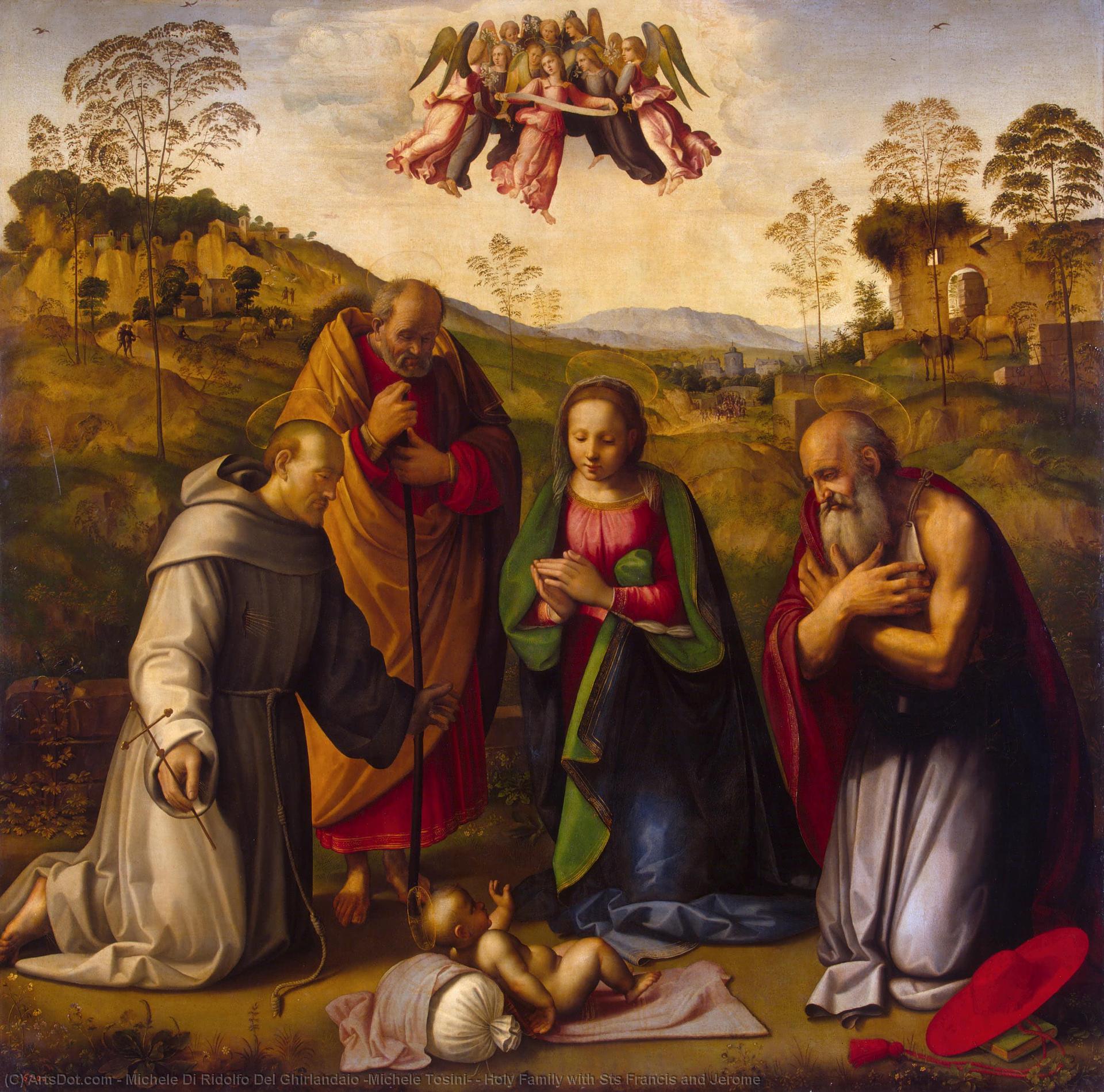 Holy Family With Sts Francis And Jerome — Mišel Di Ridolfo Del Girlandajo