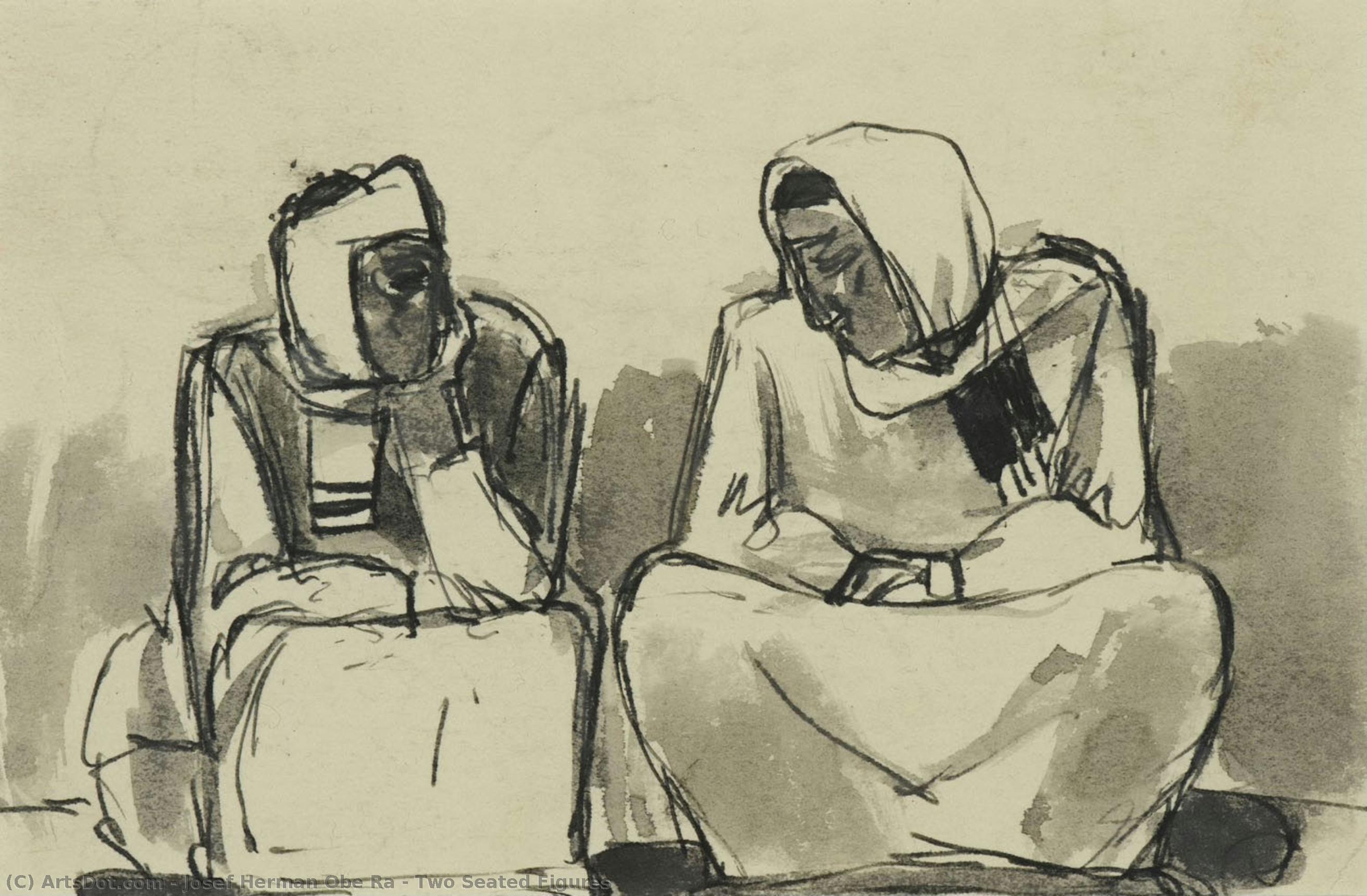 Two Seated Figures — Josef Herman