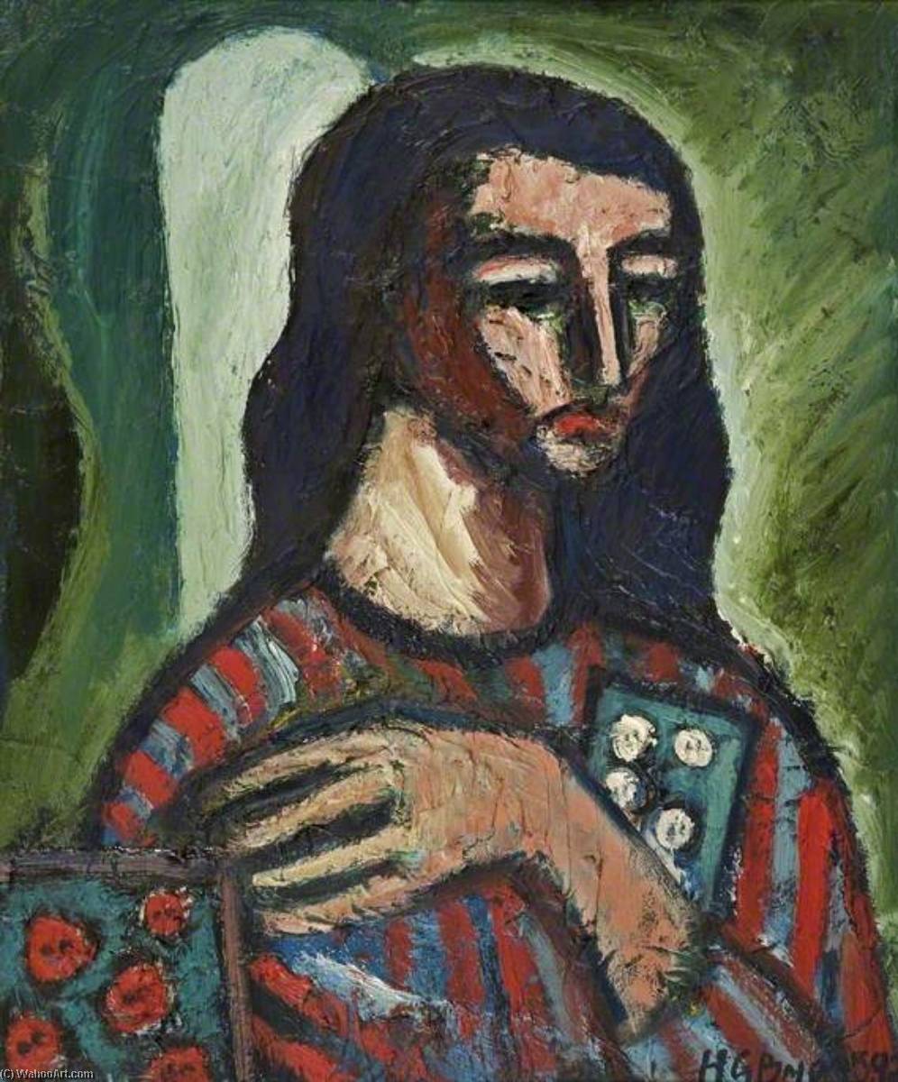 Bust Of A Woman In A Striped Top — Hugh Gerard Byars
