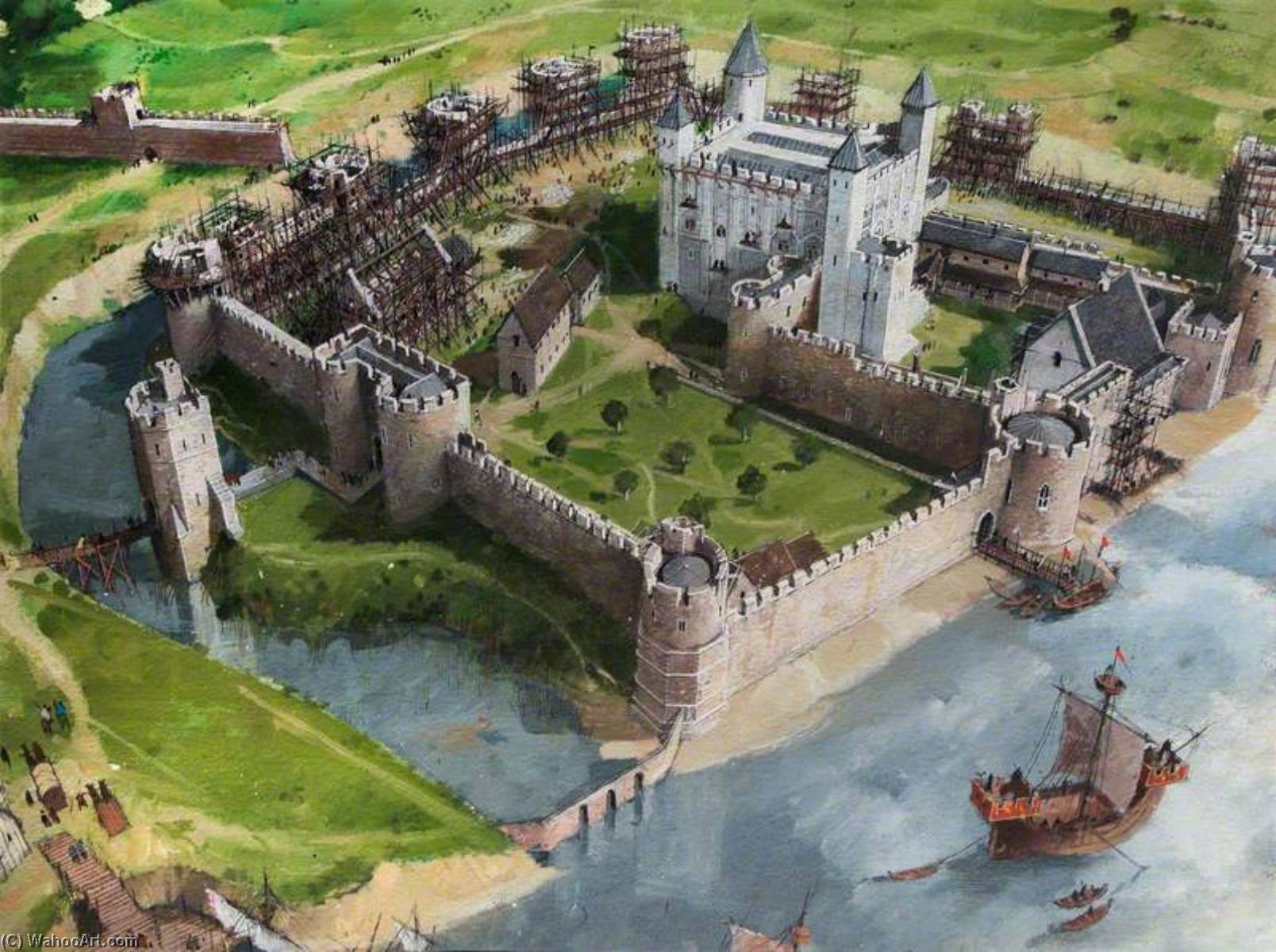 Artist's Impression Of The Tower Of London Site, 1240 — Ivan Lapper