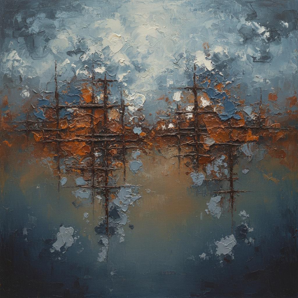 Fragmented Symmetries Of Ochre And Slate In A Monumental Abstract Landscape — David Moreau