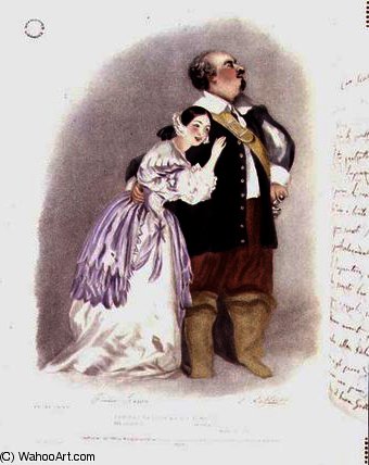 Giulia Grisi As Elvira And Luigi Lablache As Sir — Alfred Edward Chalon