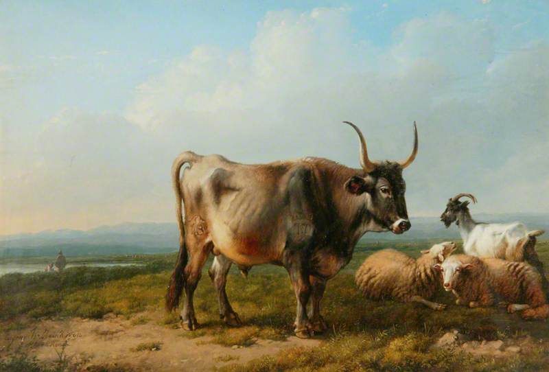 Cattle Near A Lake — Eugène Joseph Verboeckhoven