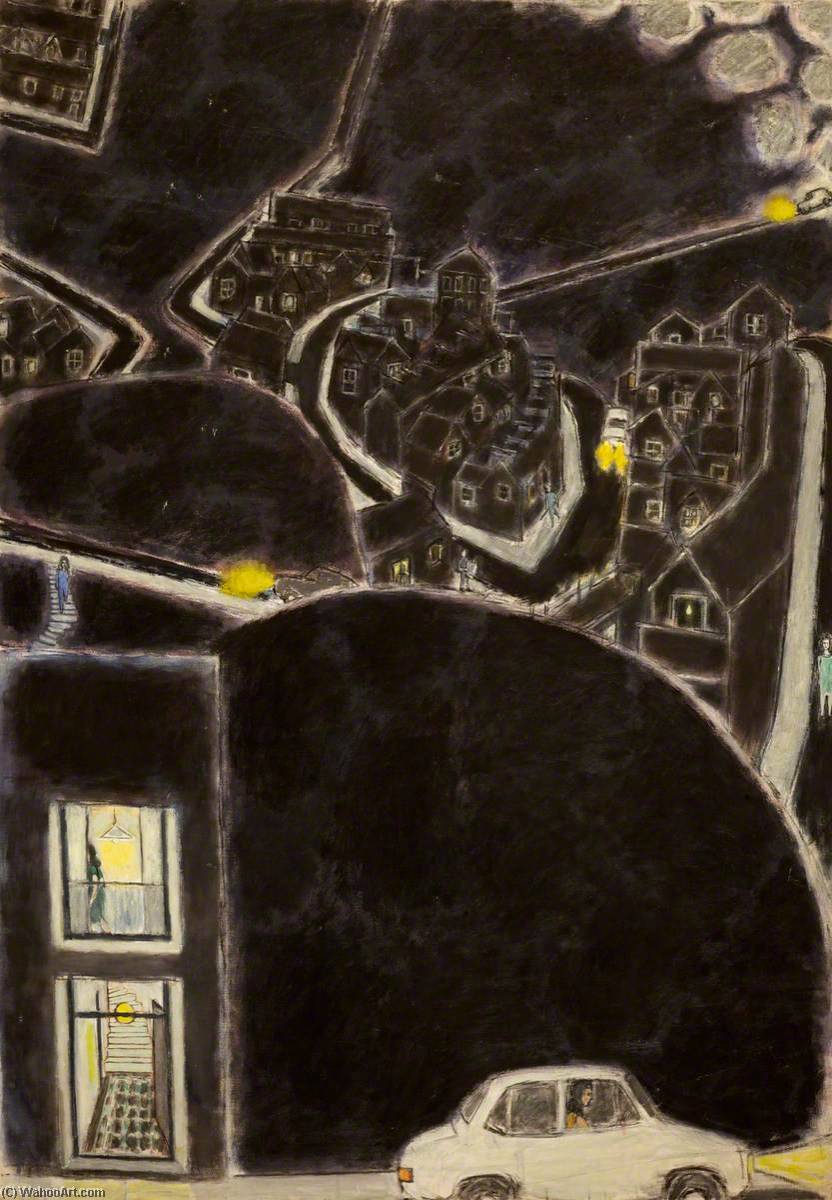 Landscape With Cars At Night — Ernest Zobole