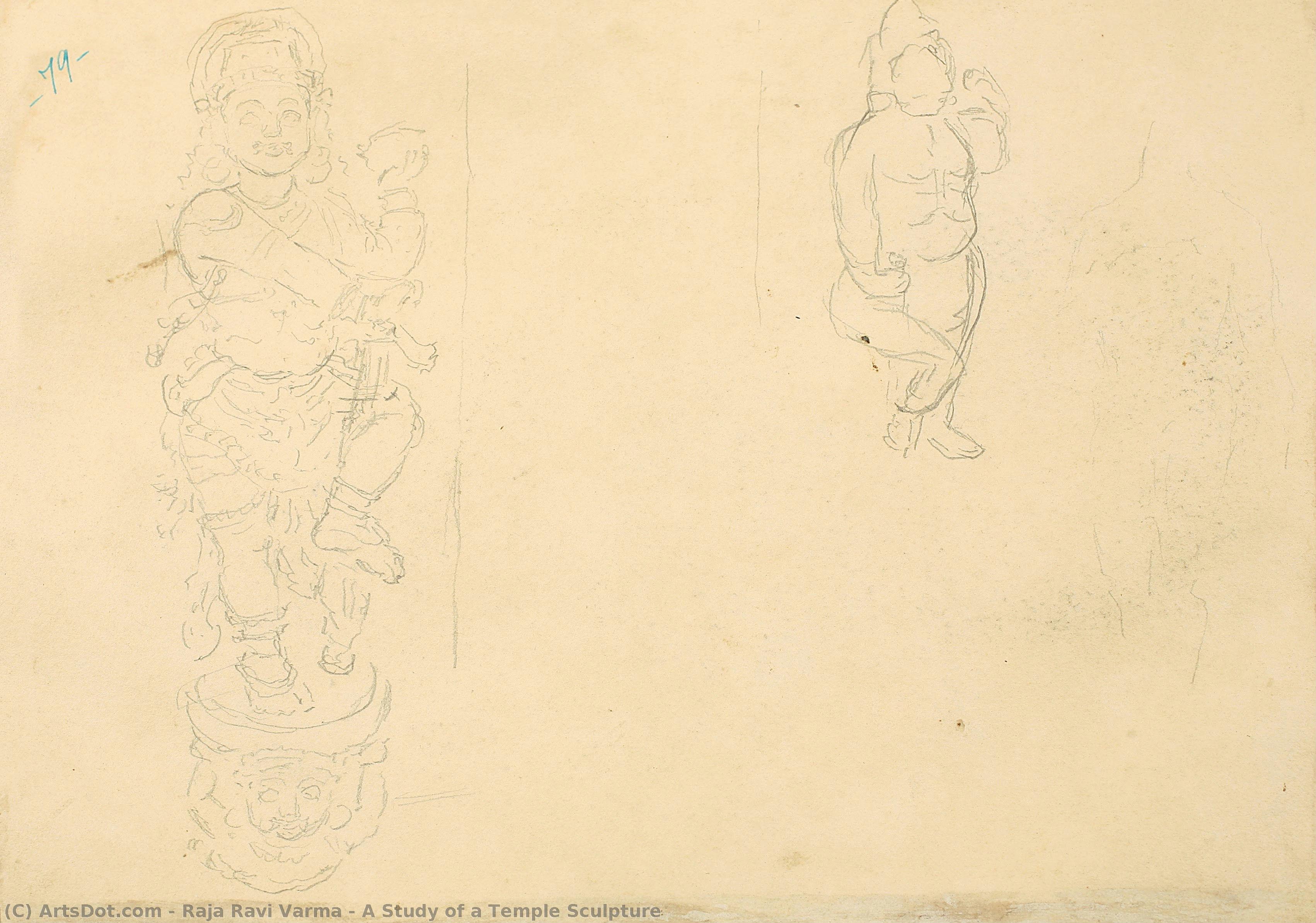 A Study Of A Temple Sculpture — Raja Ravi Varma