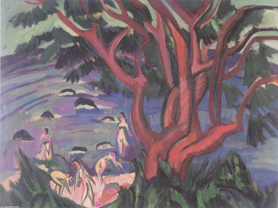 Red Tree On The Beach — Ernst Ludwig Kirchner