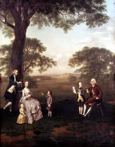 The Clavey Family In Their Garden At Hampstead — Arthur William Devis