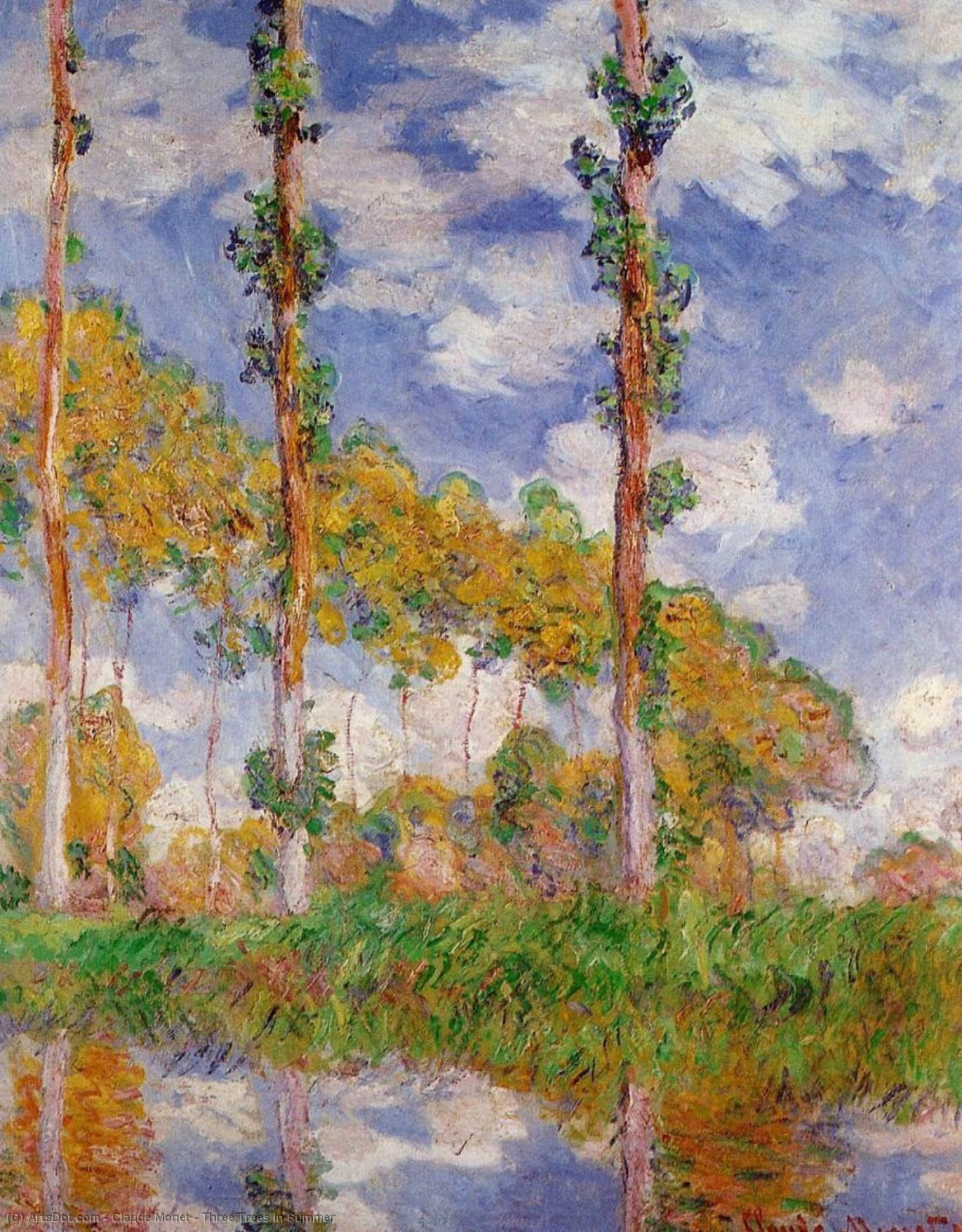Three Trees In Summer — Клод Моне