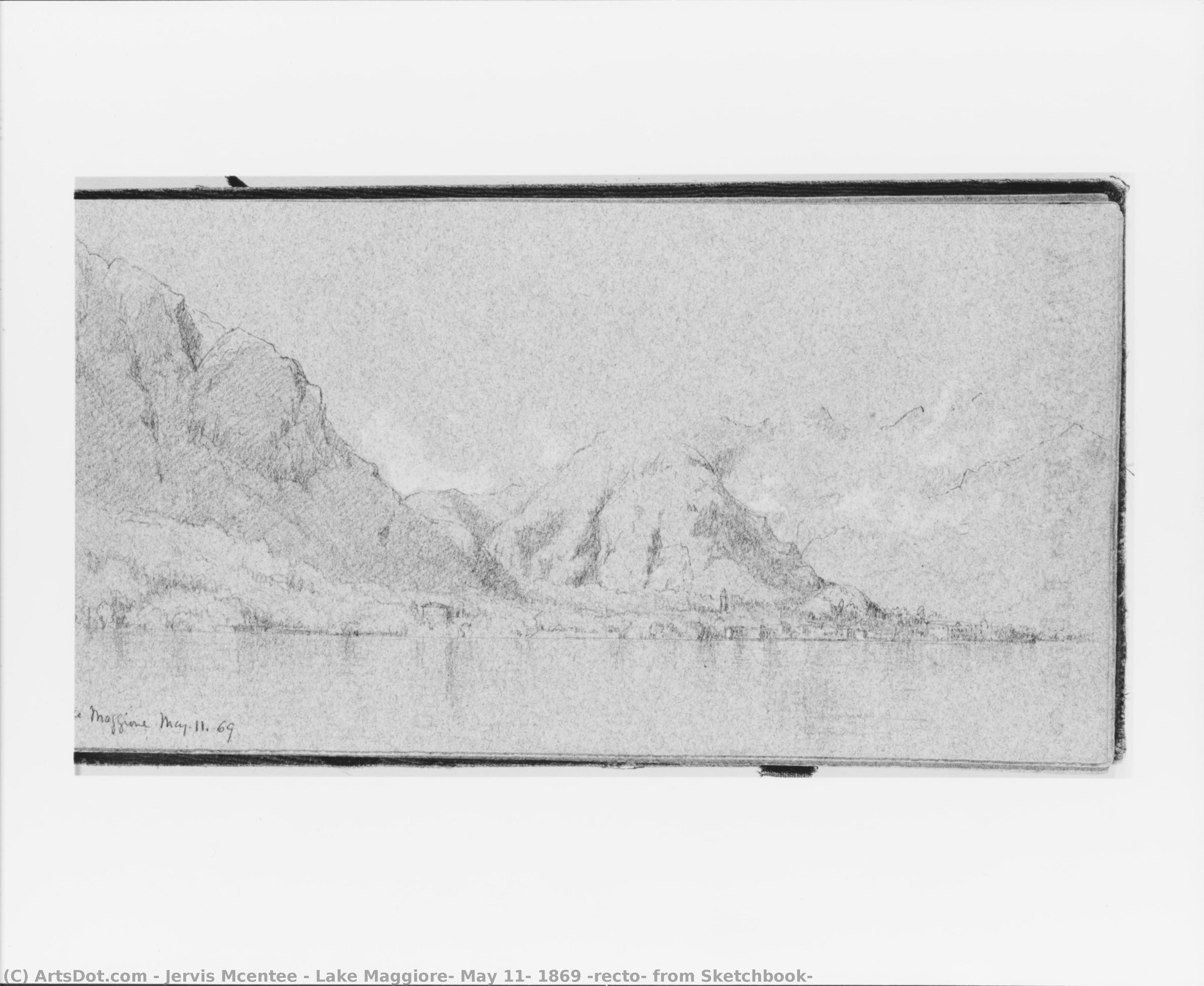 Lake Maggiore, May 11, 1869 (recto, From Sketchbook) — Jervis Mcentee