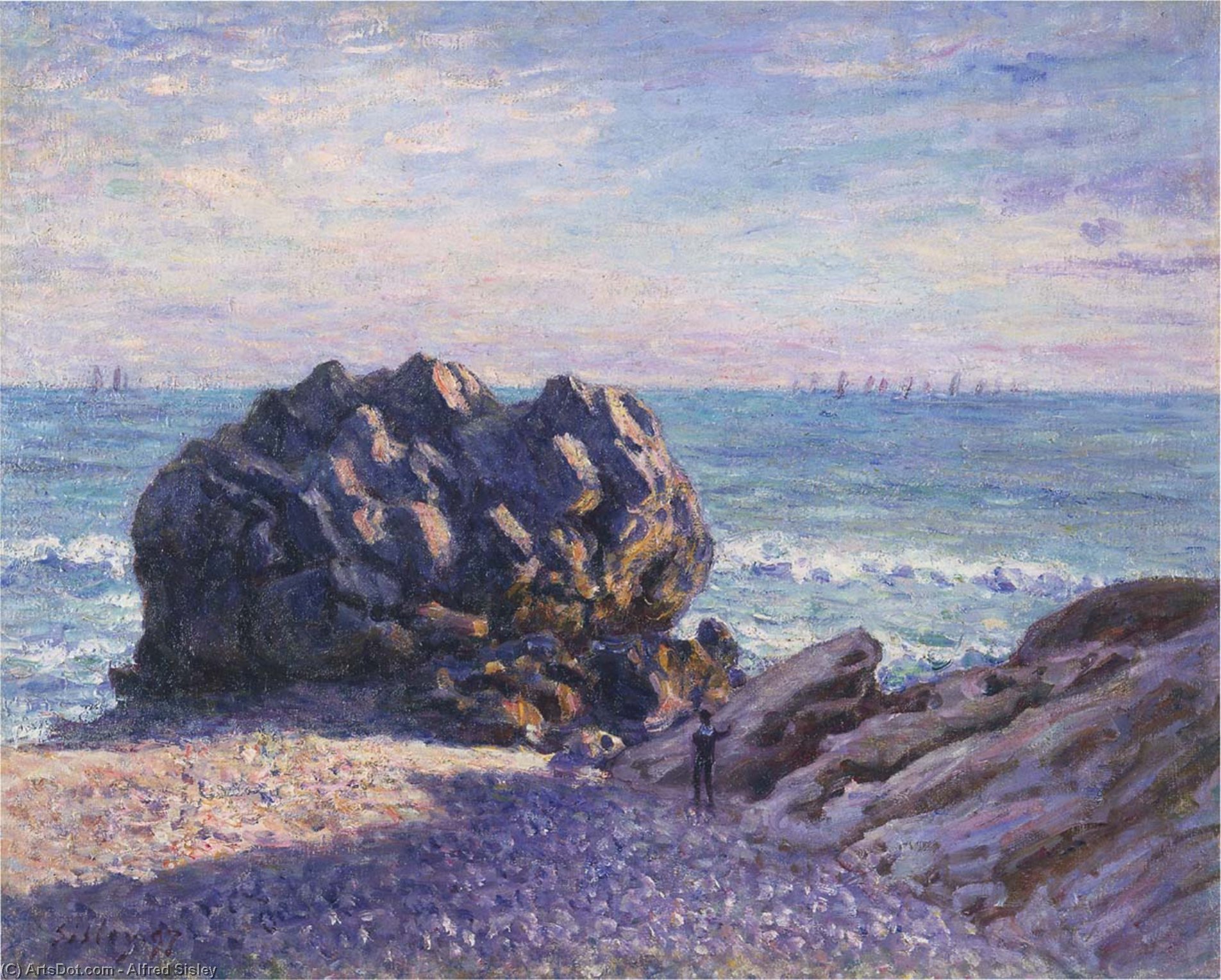 Storr's Rock In Lady's Cove - Evening — Alfred Sisley