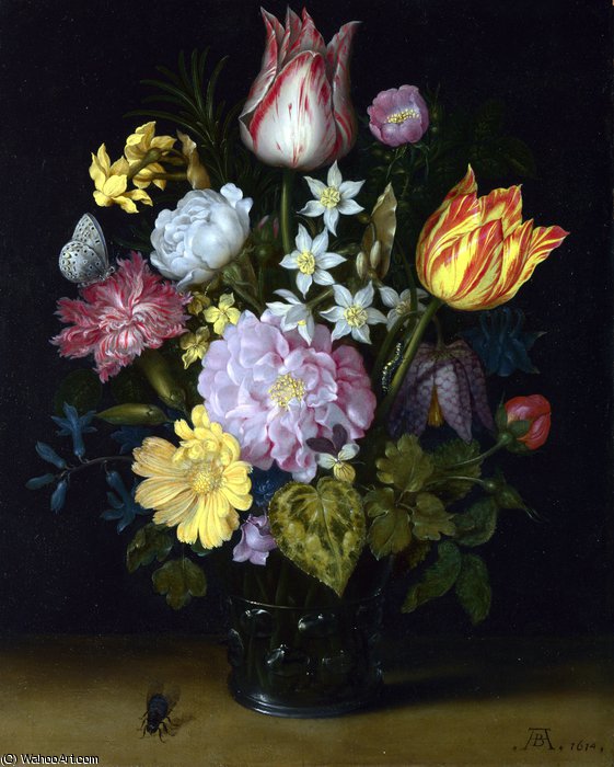 Flowers In A Glass Vase — Ambrosius The Elder Bosschaert