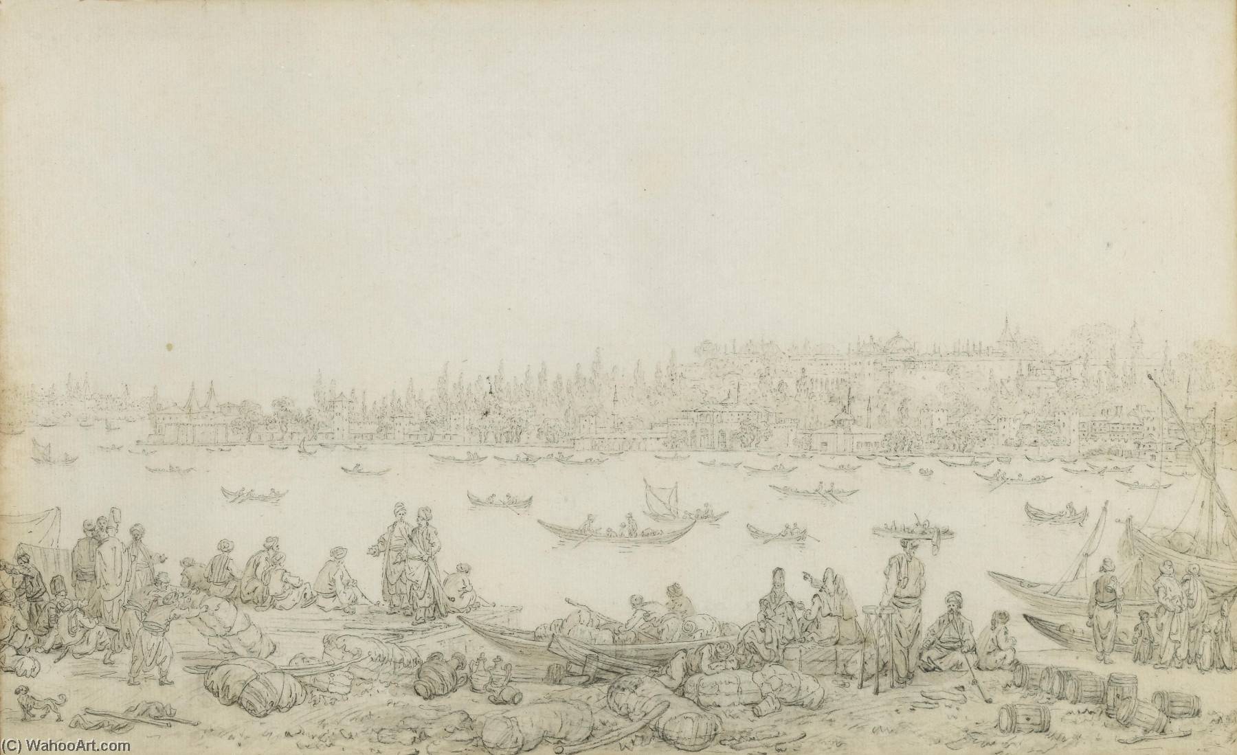 Seraglio Point Seen From Galata — Jean Baptiste Hilaire