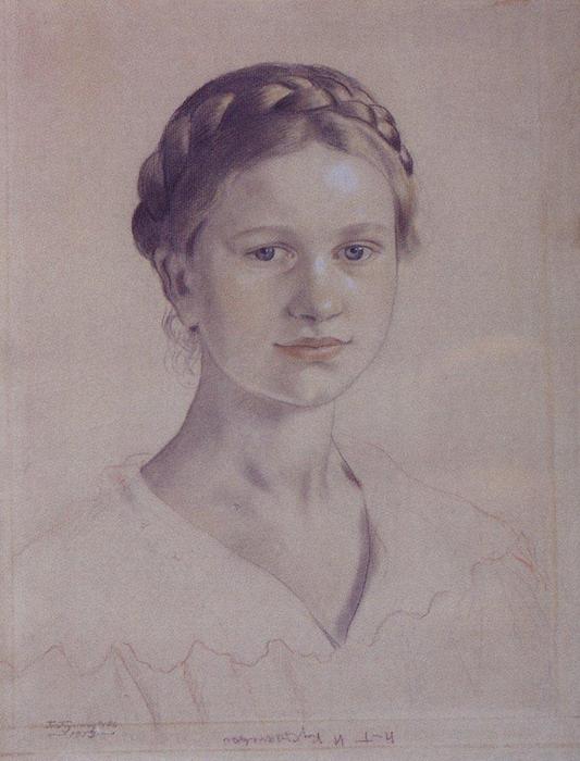 Portrait Of I.b. Kustodieva, Daughter Of The Artist — Boris Mikhailovich Kustodiev