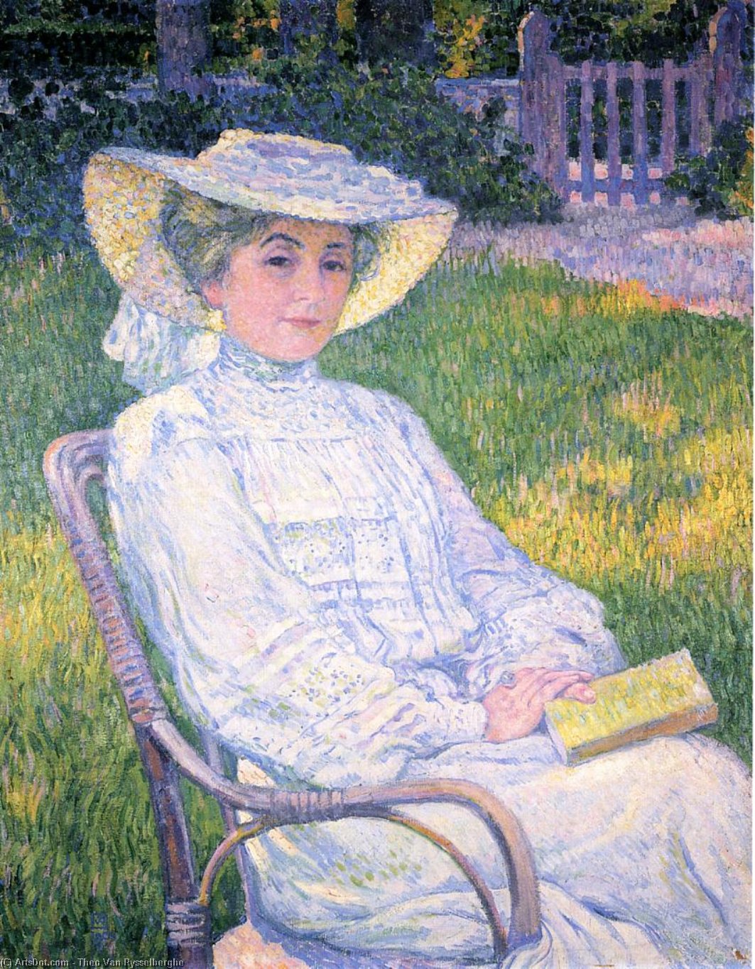 Madame Theo Van Rysselberghe In The Garden — Theo Van Rysselberghe
