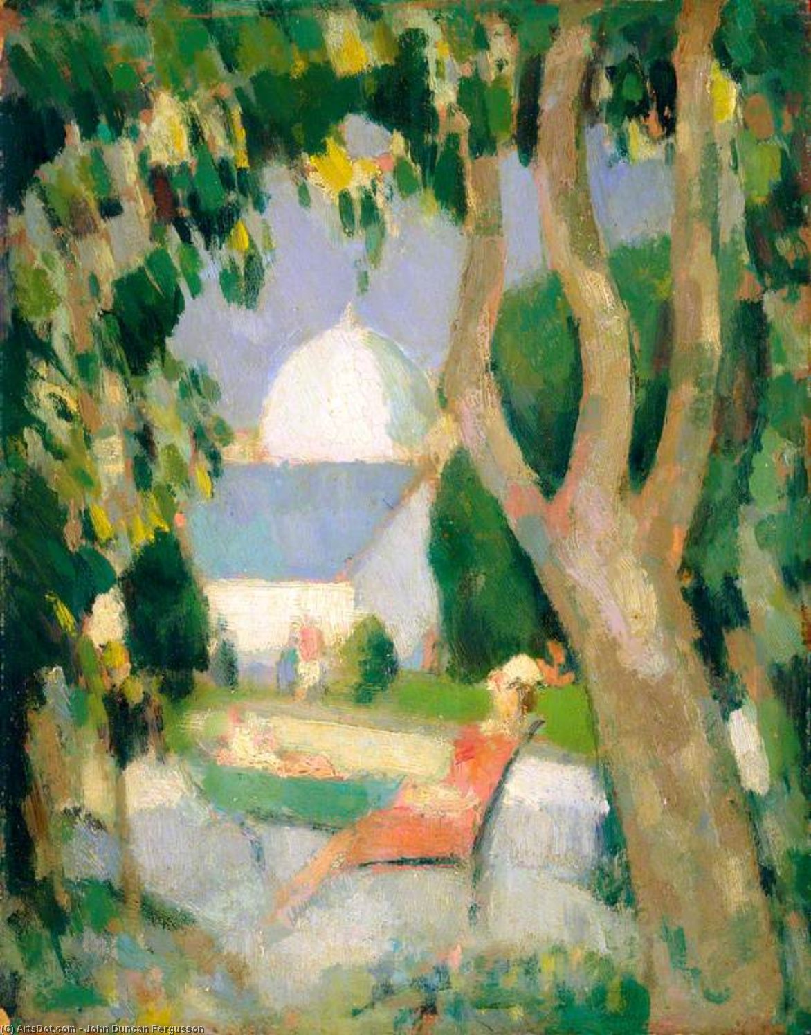 The Red Dress, Botanic Gardens — John Duncan Fergusson