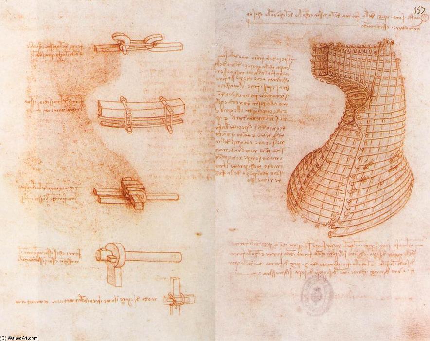 Página De Manuscrito Doble Sobre El Monumento A Los Sforza — Leonardo Da Vinci