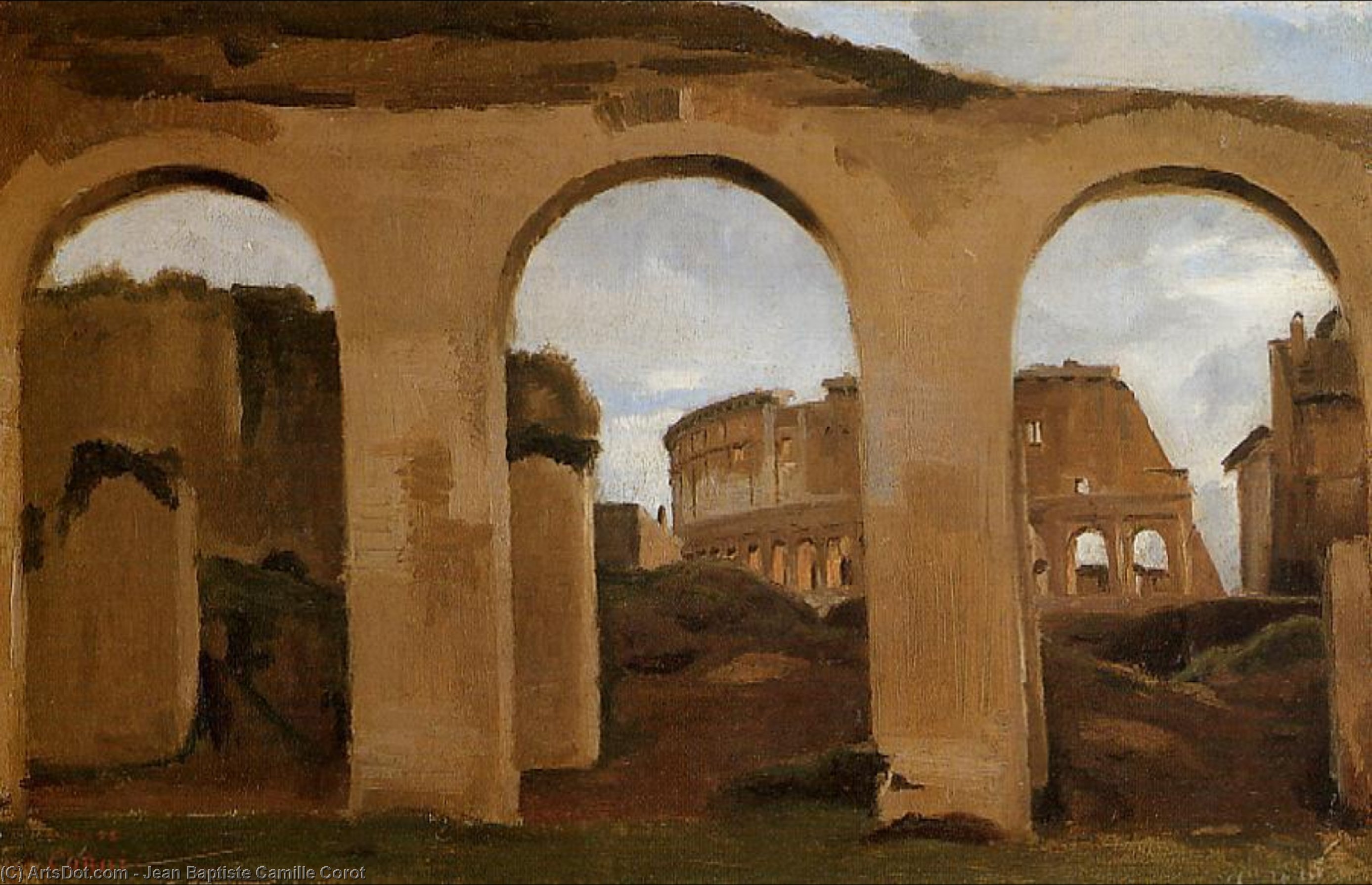 Rome The Coliseum Seen Through Arches Of The Basilica Of Constantine — Žan-batist Kamil Korote