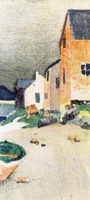 A Gray Day (also Known As Houses On A Beach) — Arthur Wesley Dow