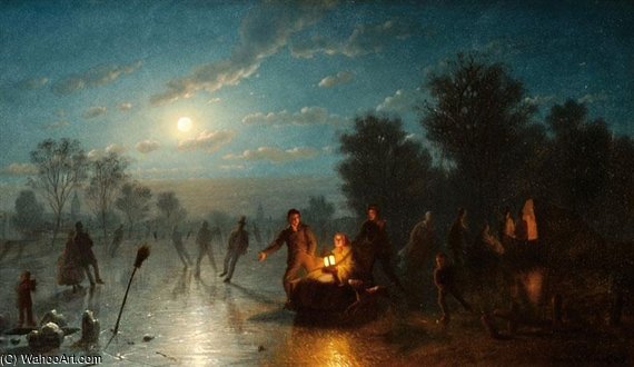 Night Time Winter Landscape — Johann Mongles Culverhouse