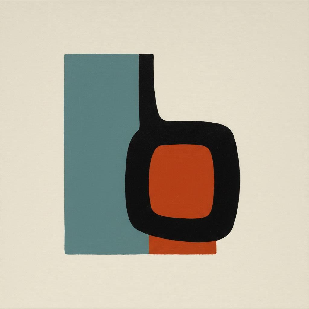 The Weight Of Silence: An Abstract Enclosure Of Terra And Muted Teal — Christian Noiret