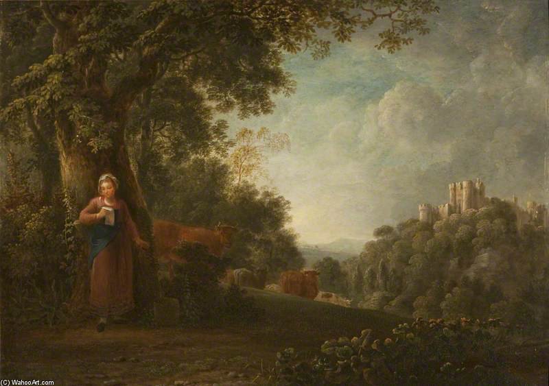Romantic Landscape With Cattle And A Milkmaid — Anthony Devis